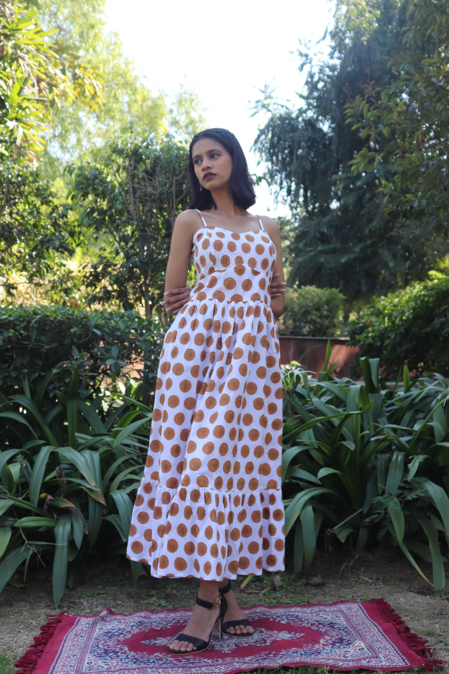 Polka Dot Cotton Strap Dress