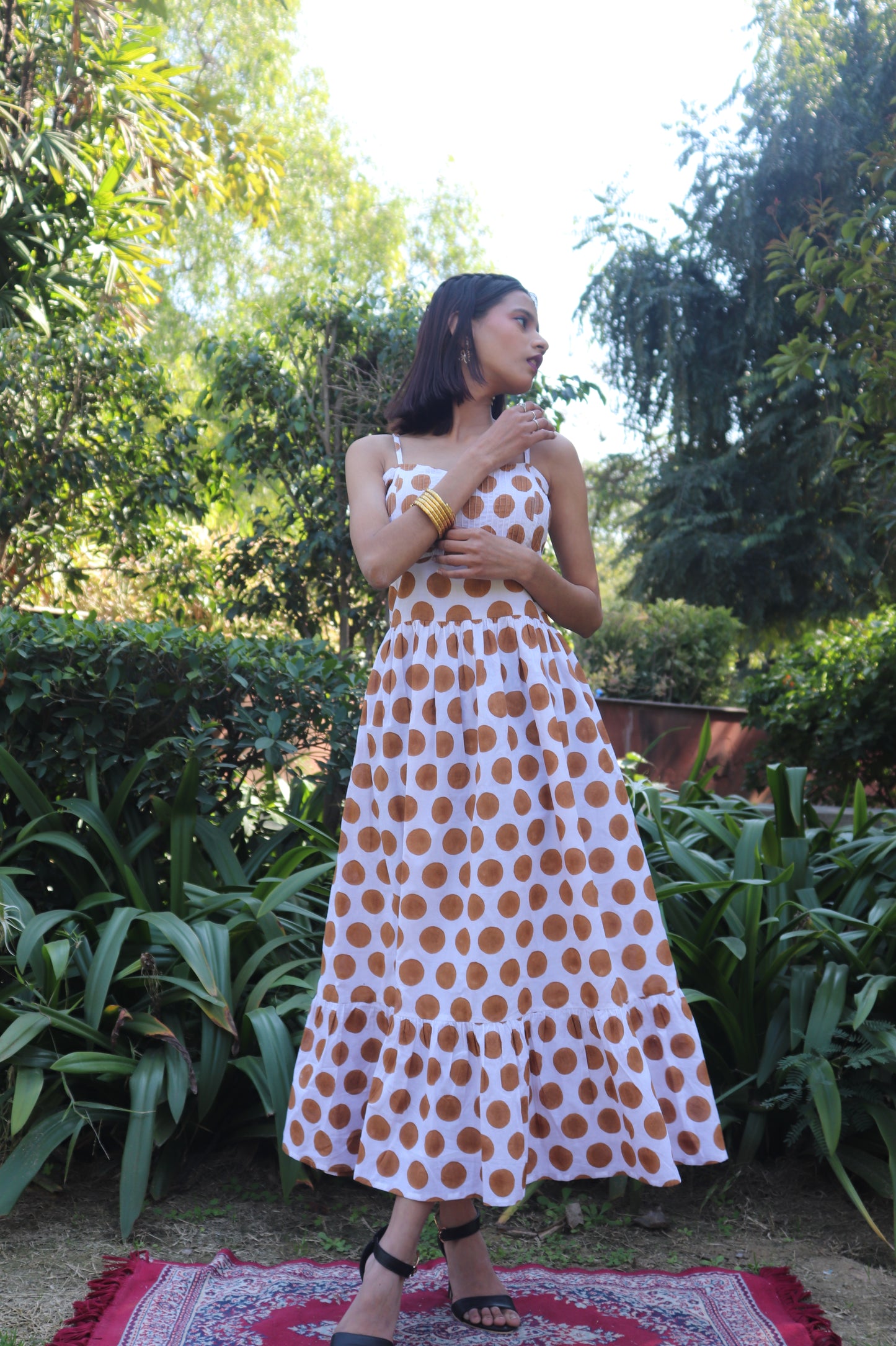 Polka Dot Cotton Strap Dress