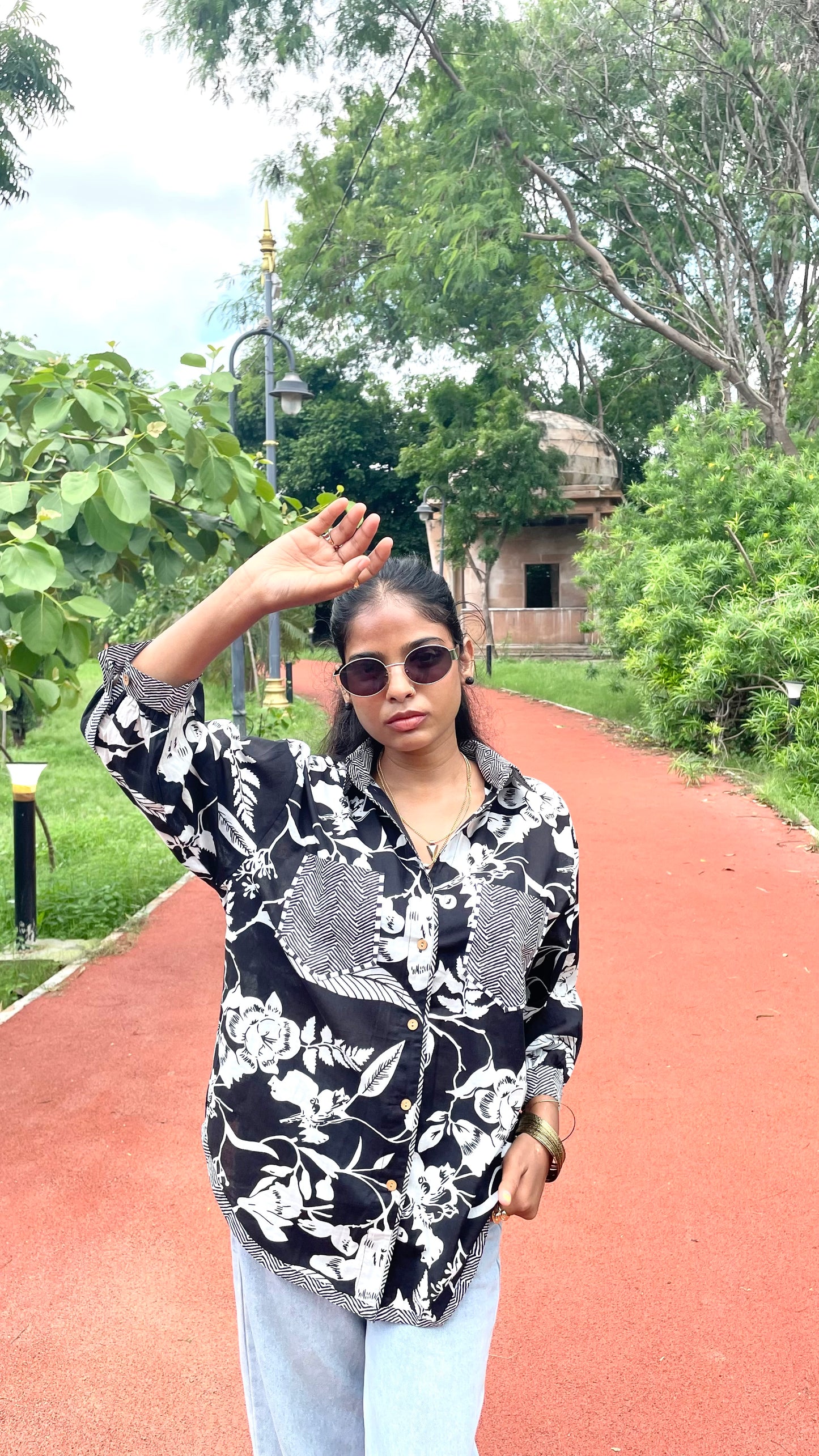 Black Floral Printed Shirt