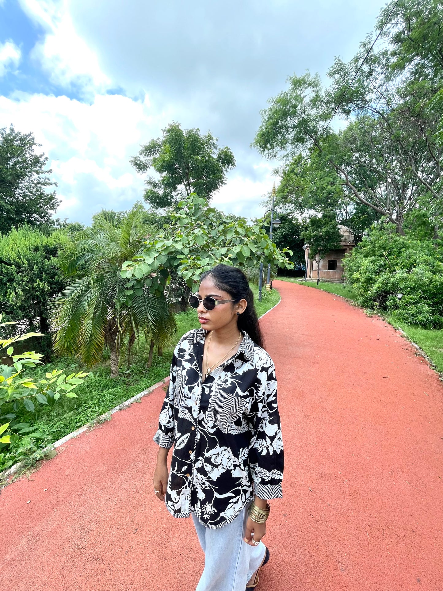 Black Floral Printed Shirt