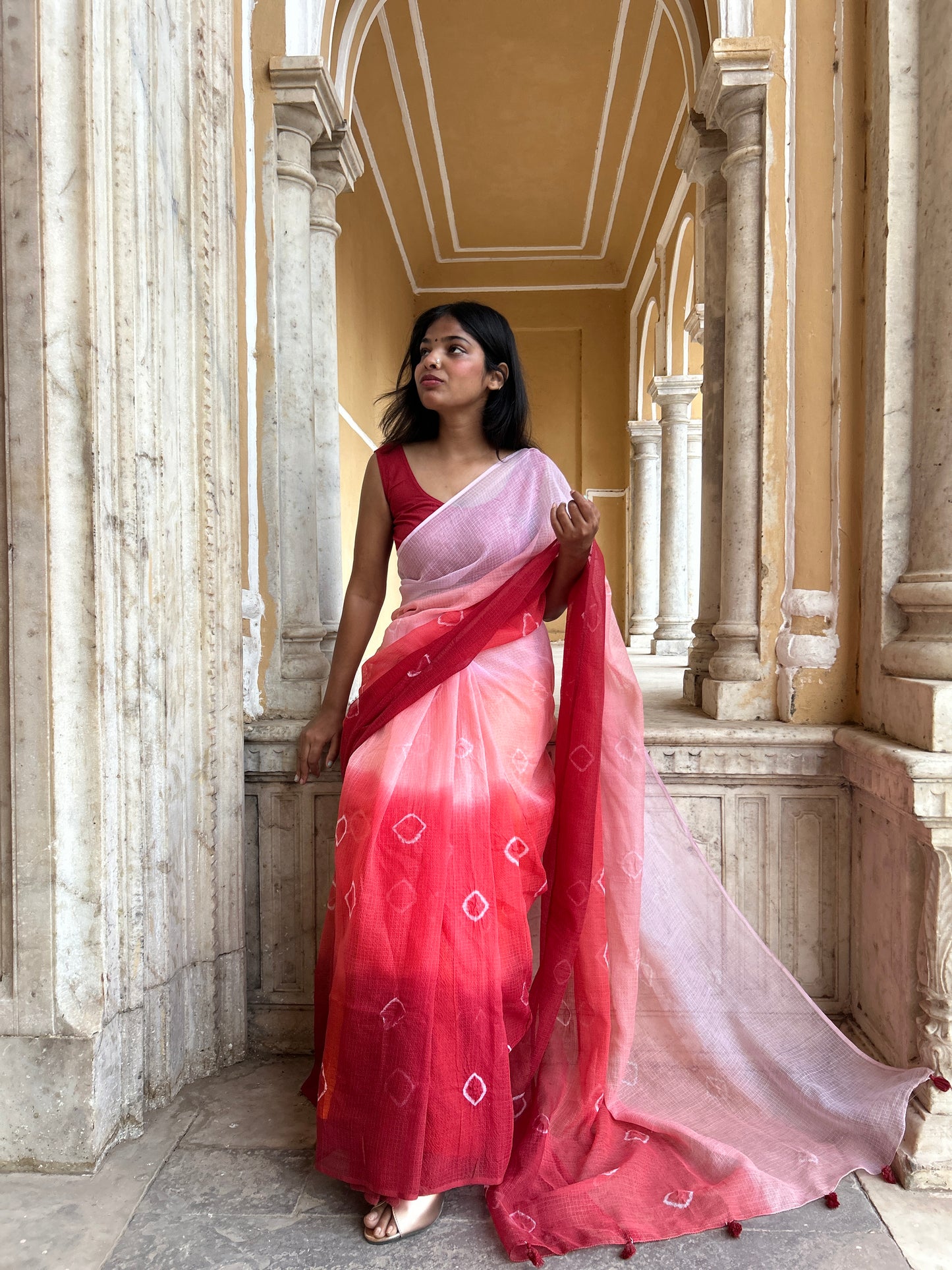 MAROON SHADE KOTA DORIYA tie&dye saree