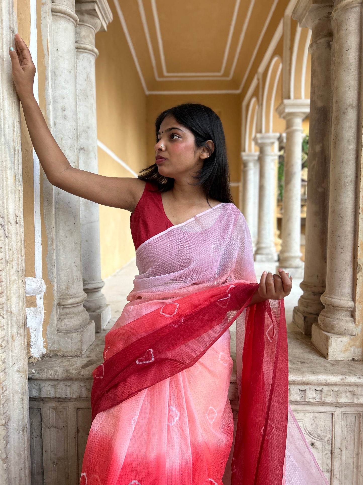 MAROON SHADE KOTA DORIYA tie&dye saree