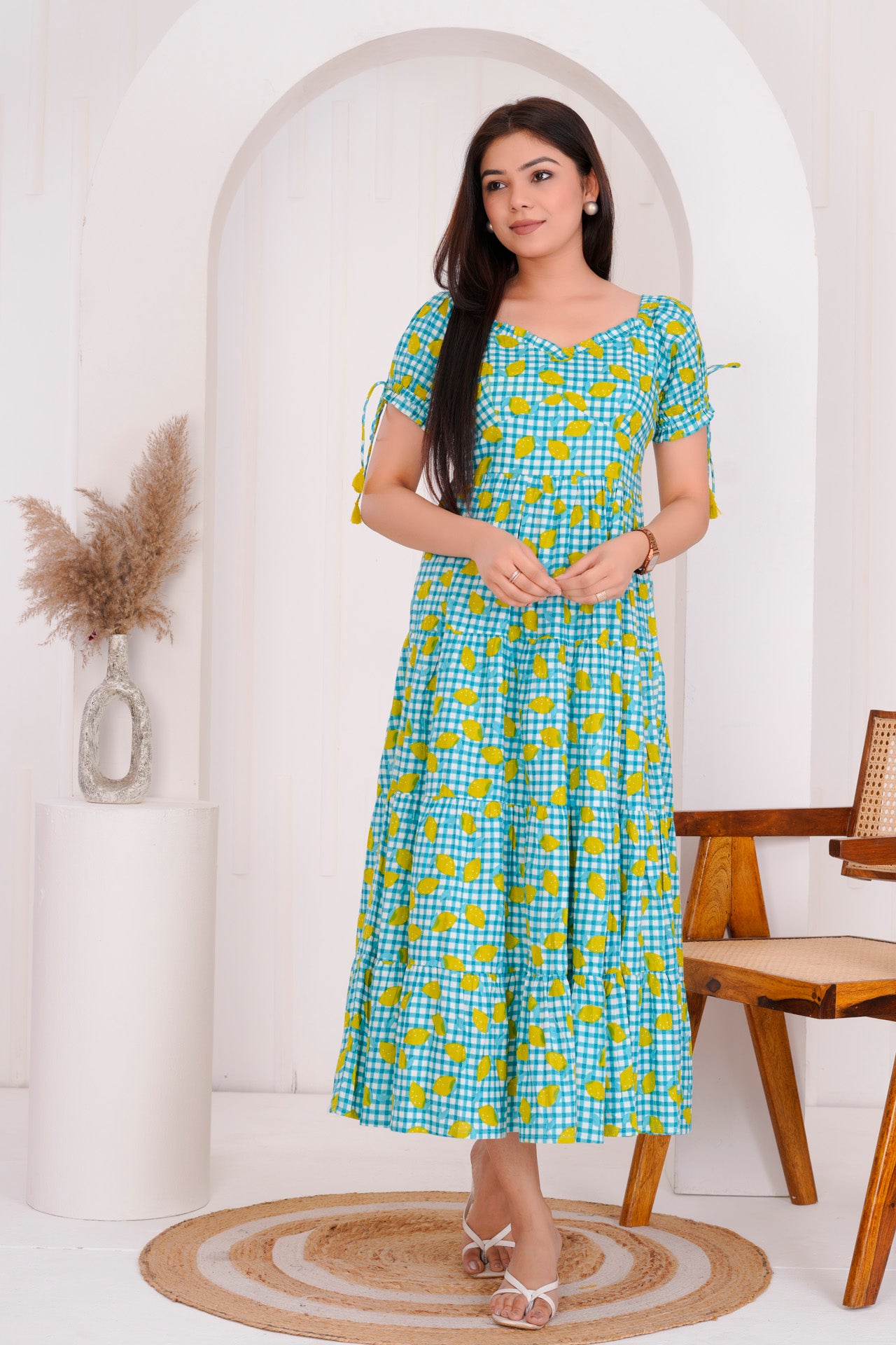 SKY-BLUE LONG DRESS