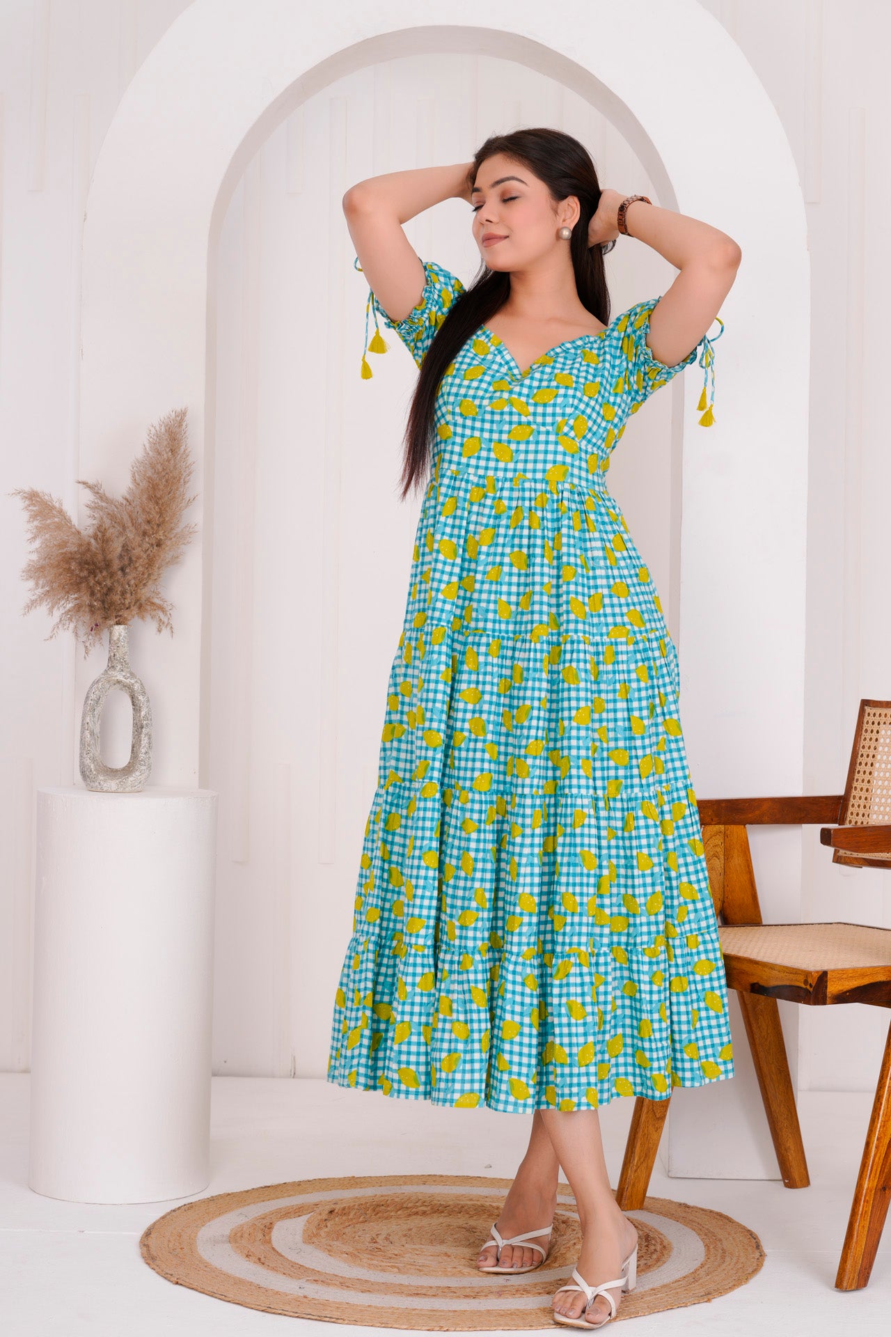 SKY-BLUE LONG DRESS