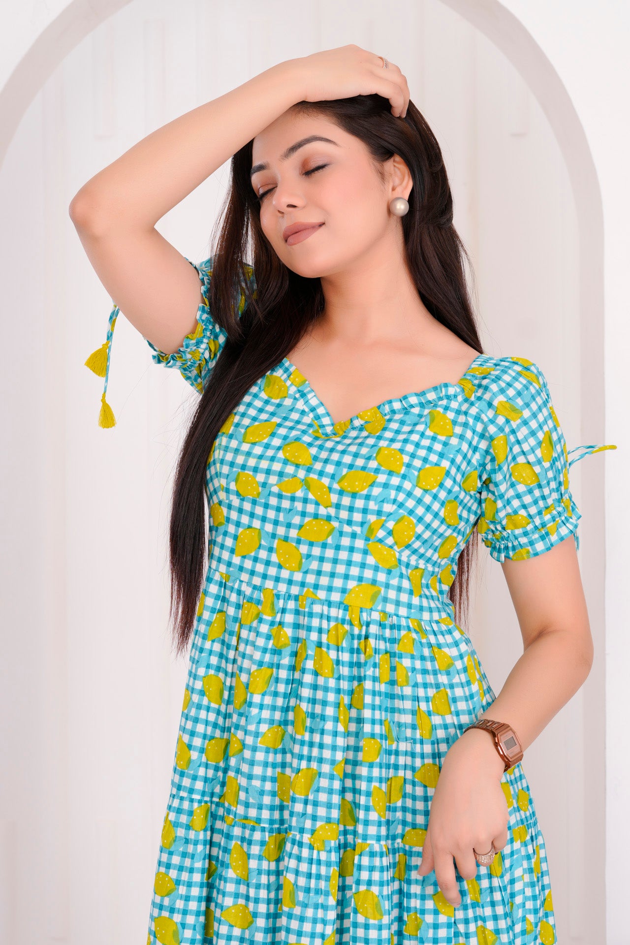 SKY-BLUE LONG DRESS