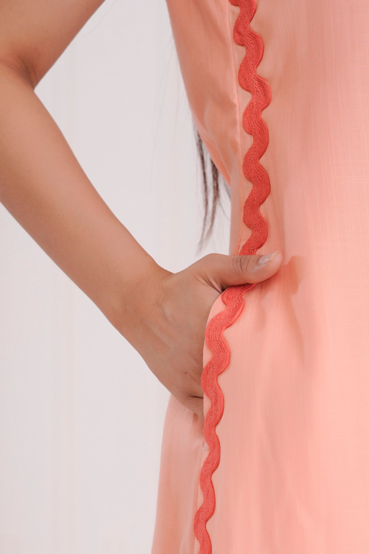 PEACH SHIFT LONG DRESS