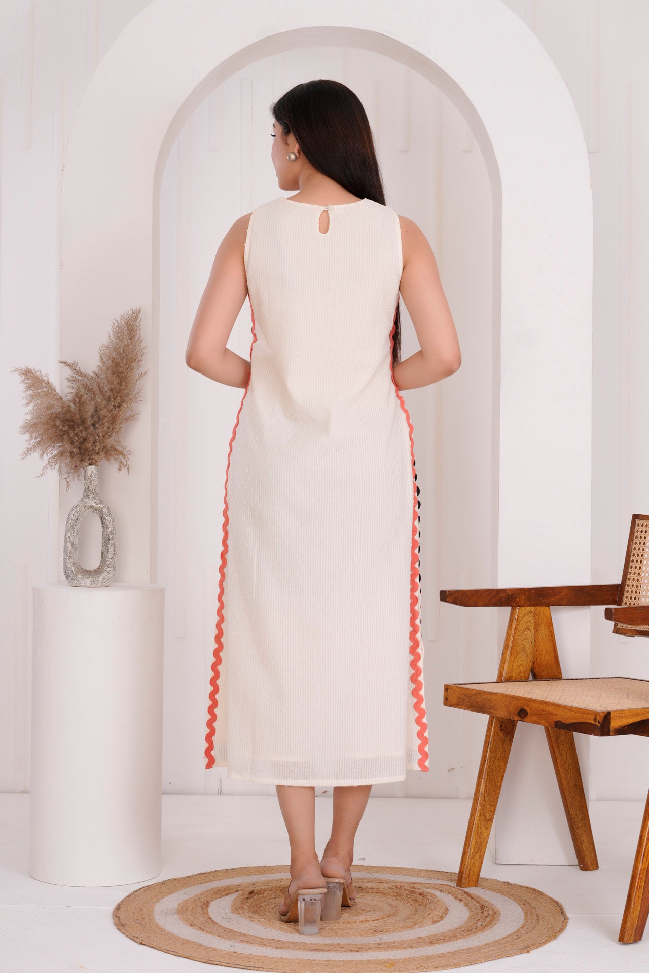 OFF-WHITE SHIFT LONG DRESS