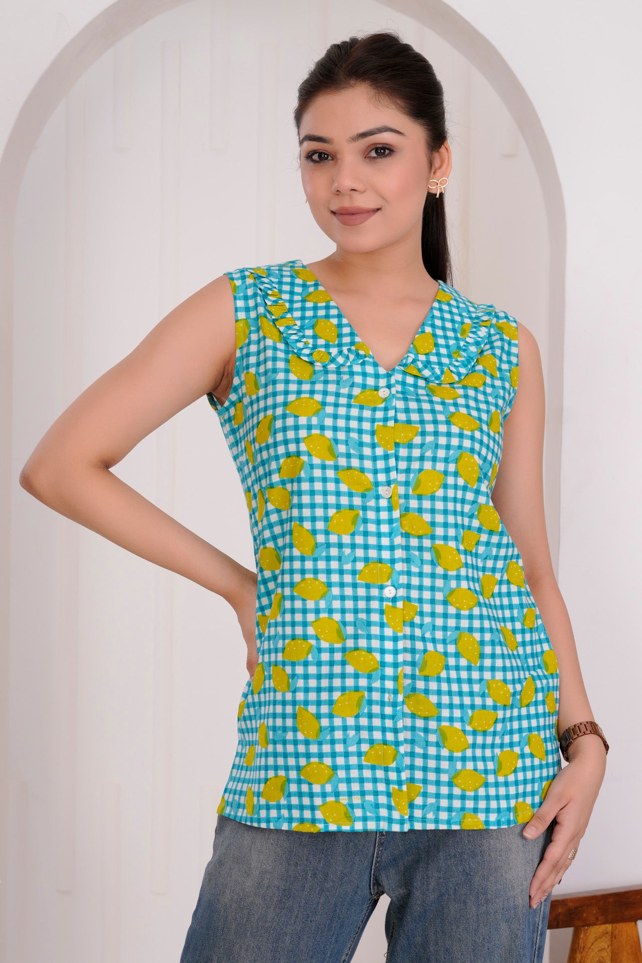 SKY BLUE SHORT TOP