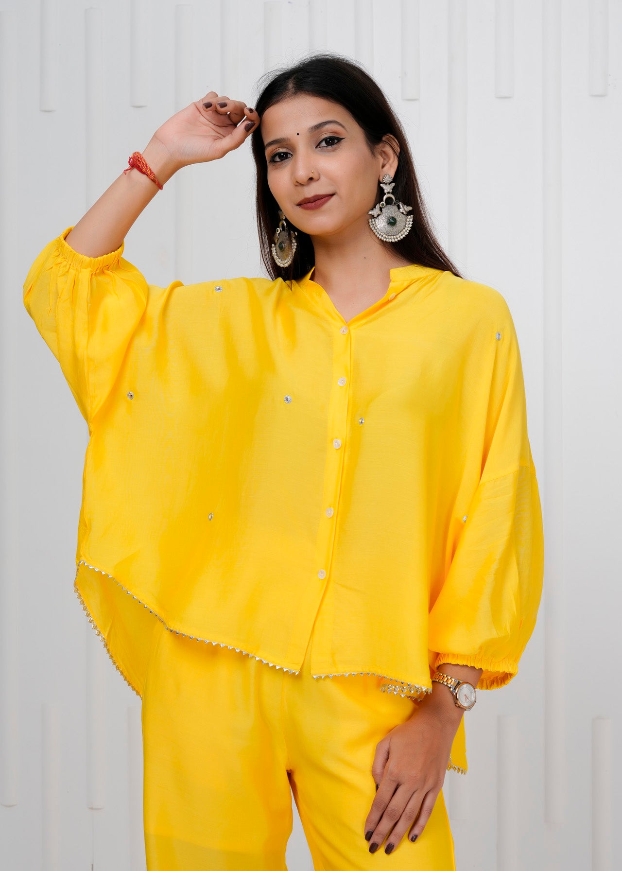Glow Yellow Muslin Co-ord Set