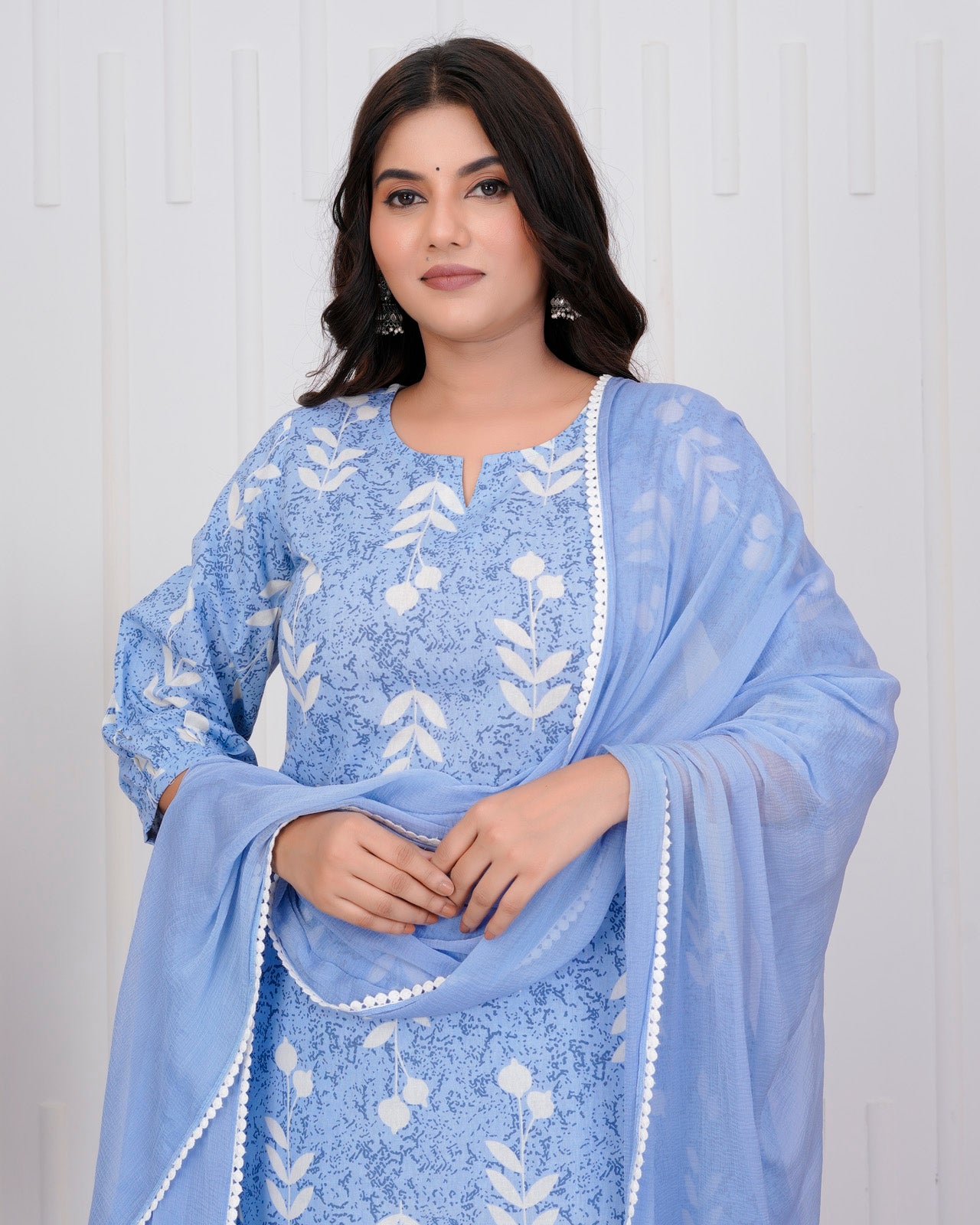 Sky blue Cotton kurta Set