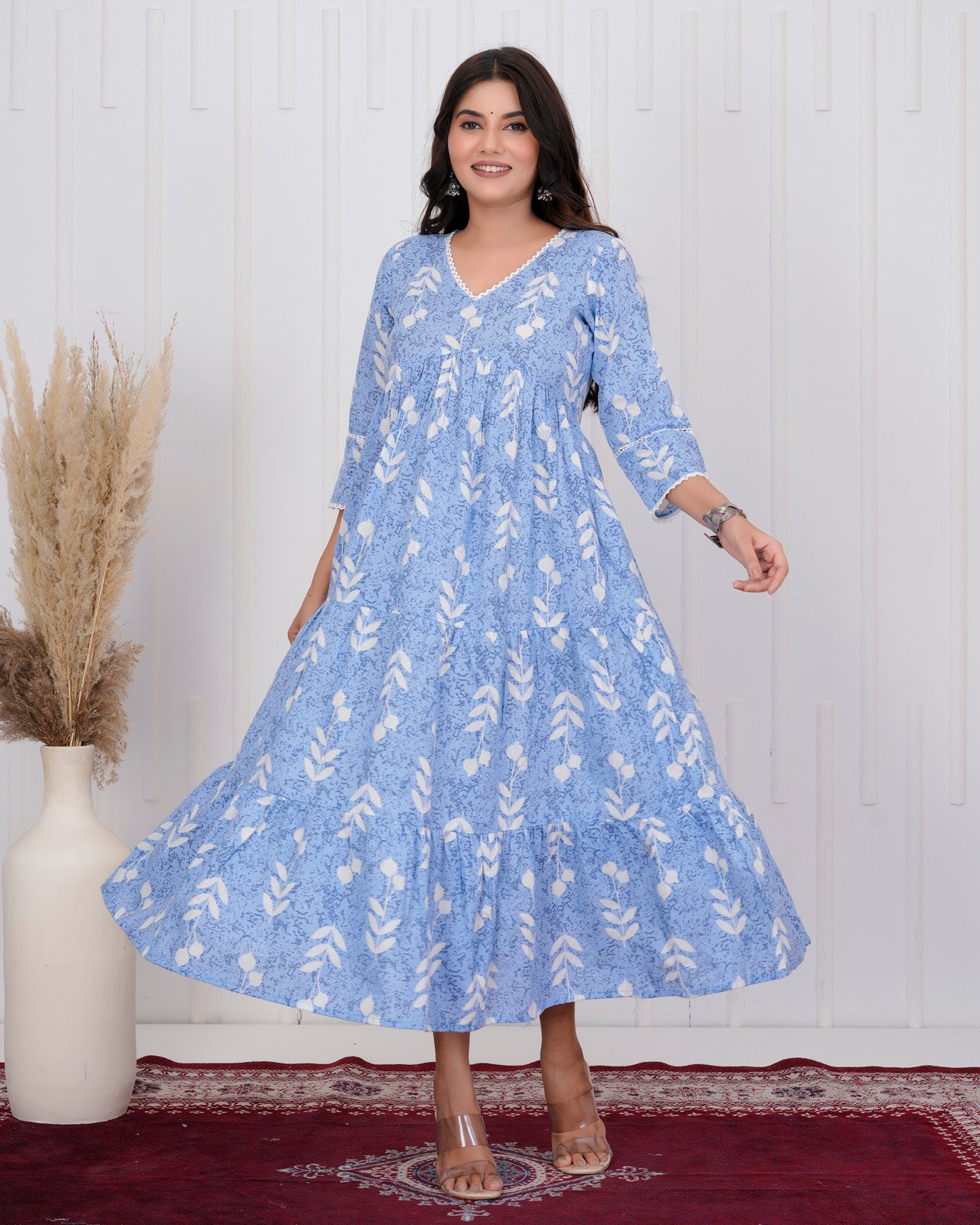 Sky blue long dress