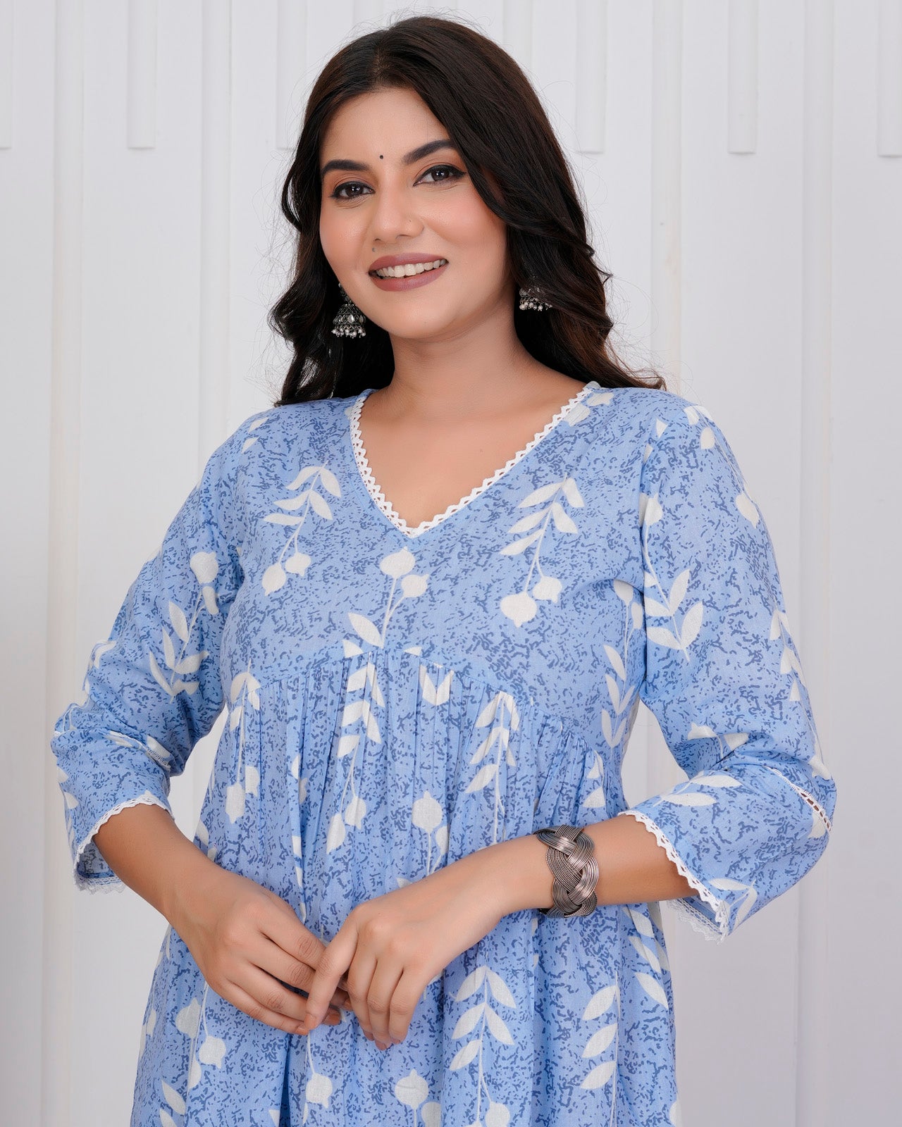Sky blue long dress