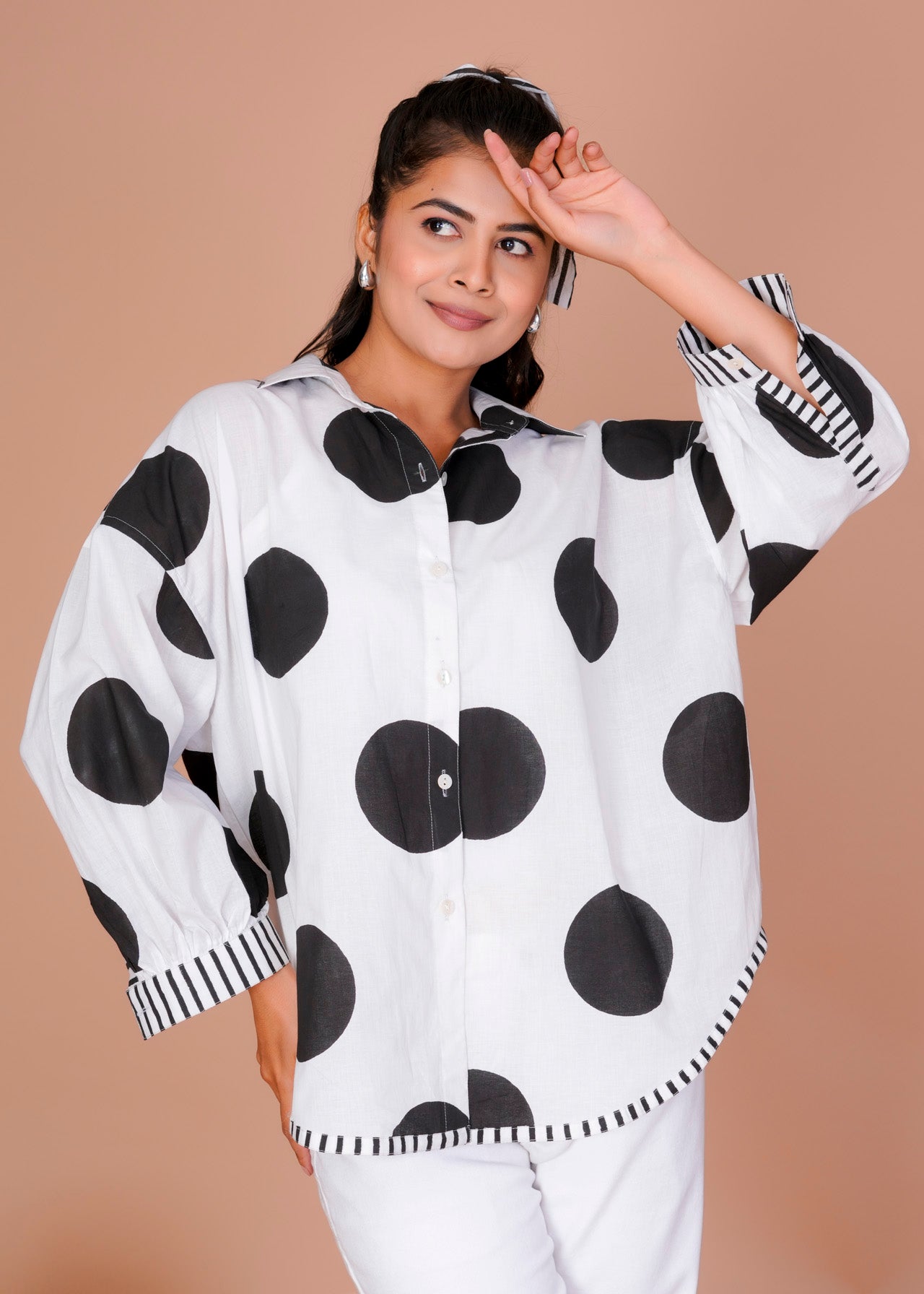 BLUE POLKA ANTI-FIT SHIRT