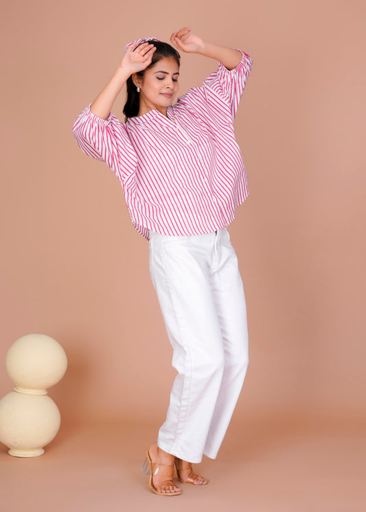PINK STRIPE ANTI-FIT SHIRT