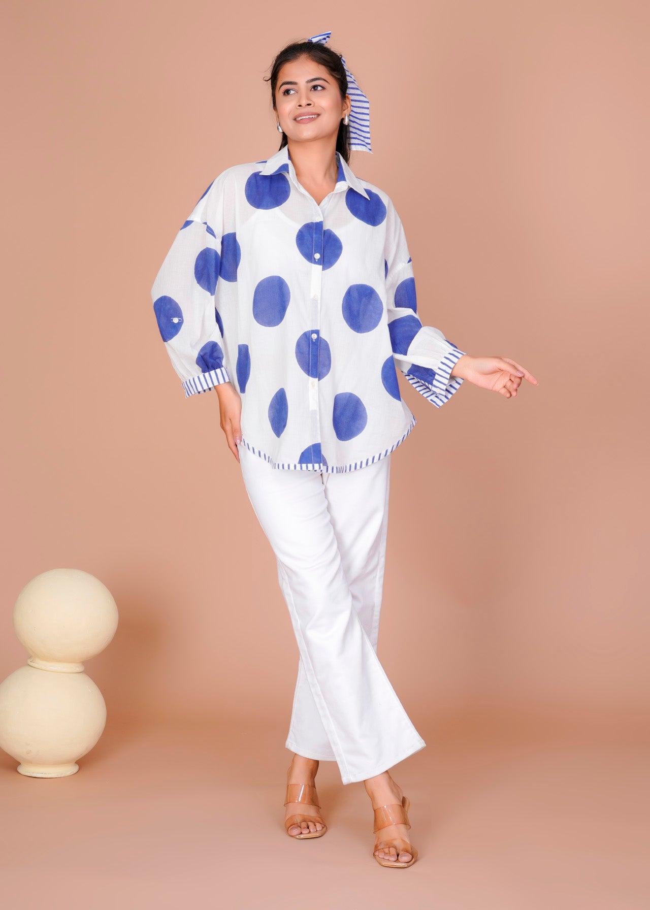 BLUE POLKA ANTI-FIT SHIRT