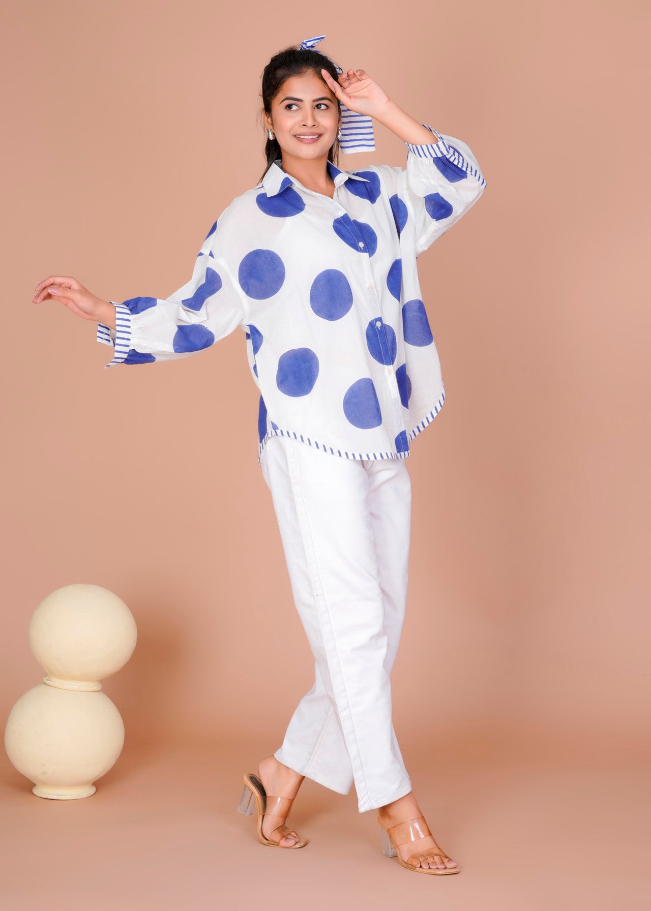 BLUE POLKA ANTI-FIT SHIRT