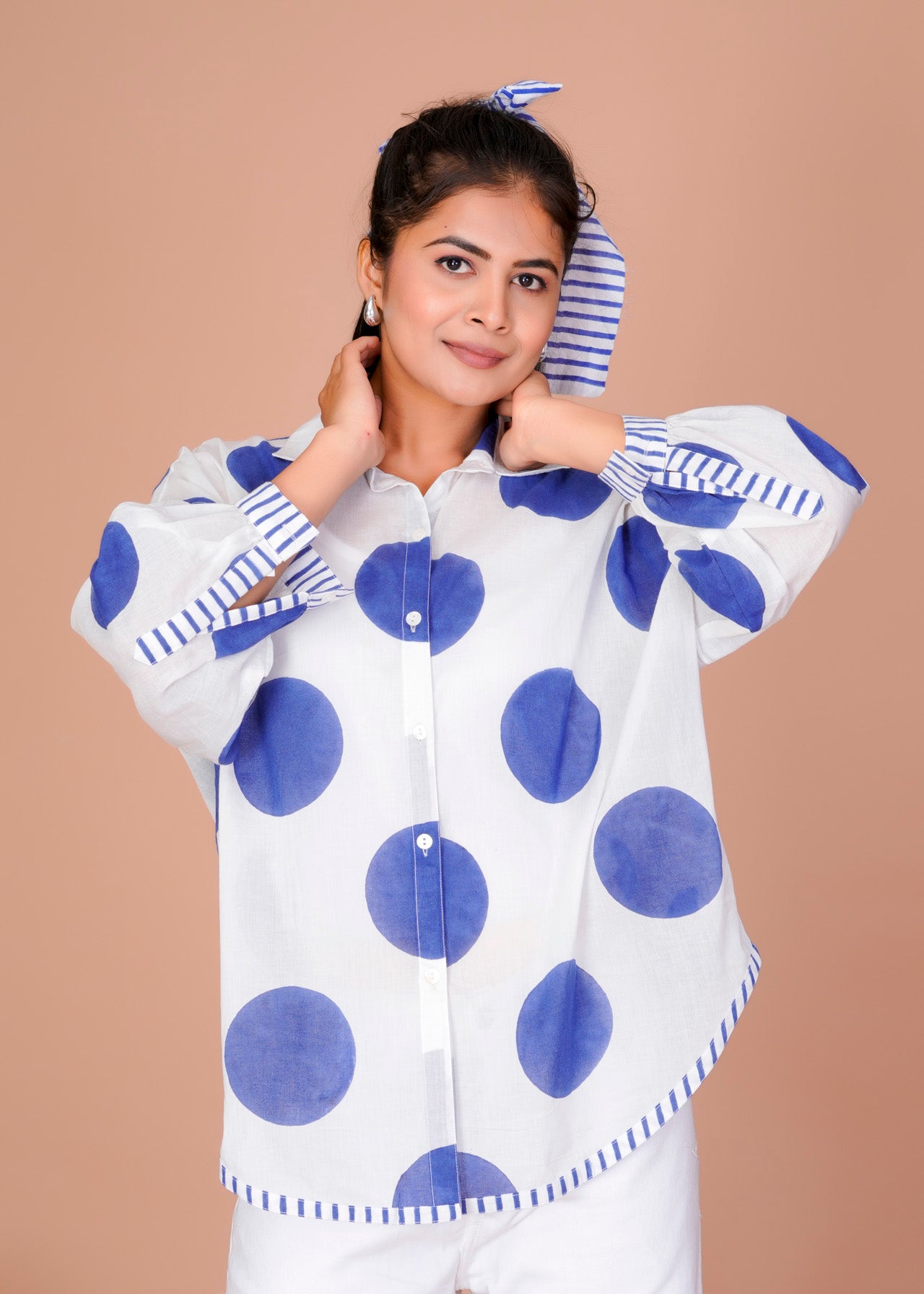BLUE POLKA ANTI-FIT SHIRT