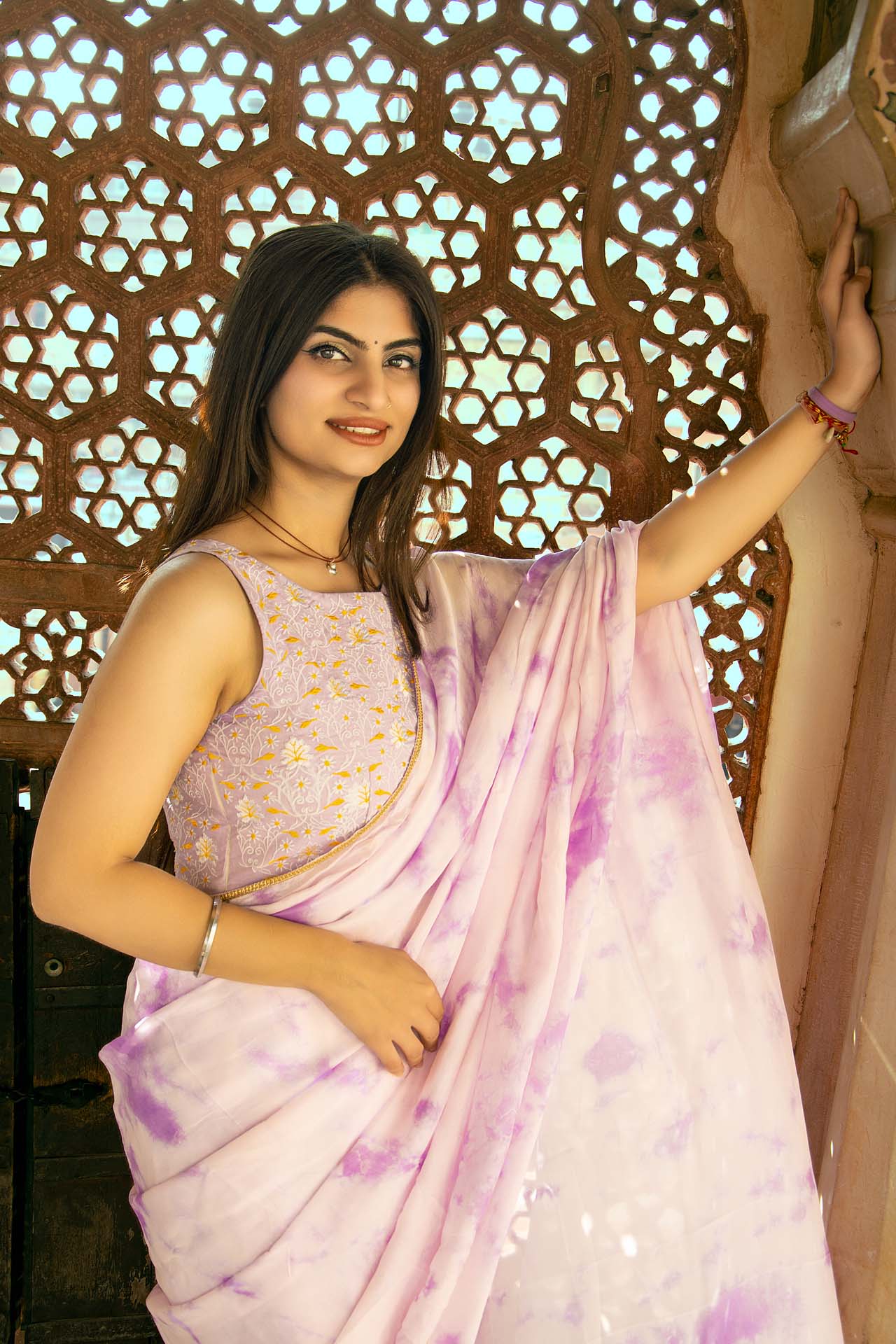 LEVANDER tie&dye saree