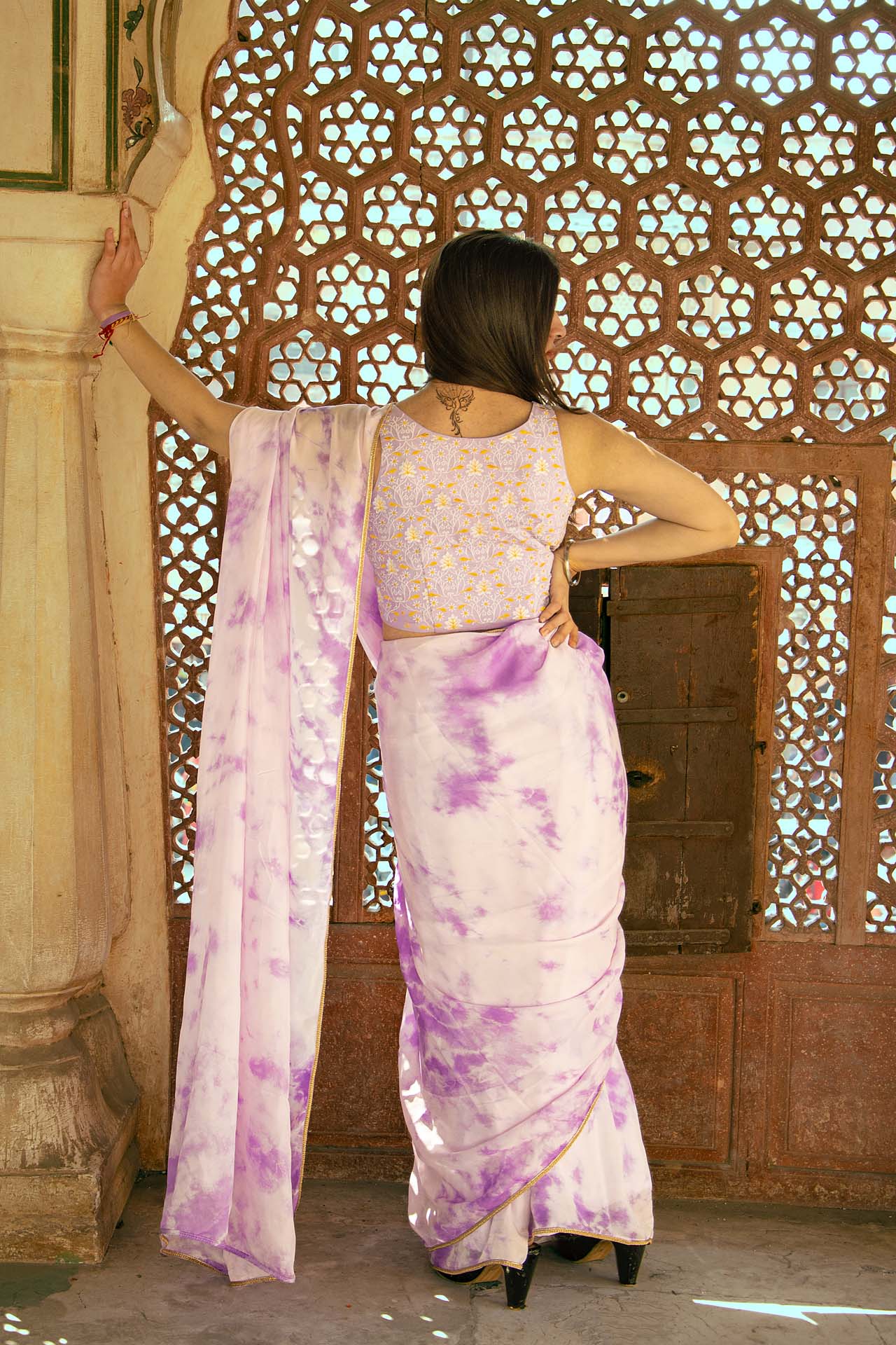 LEVANDER tie&dye saree