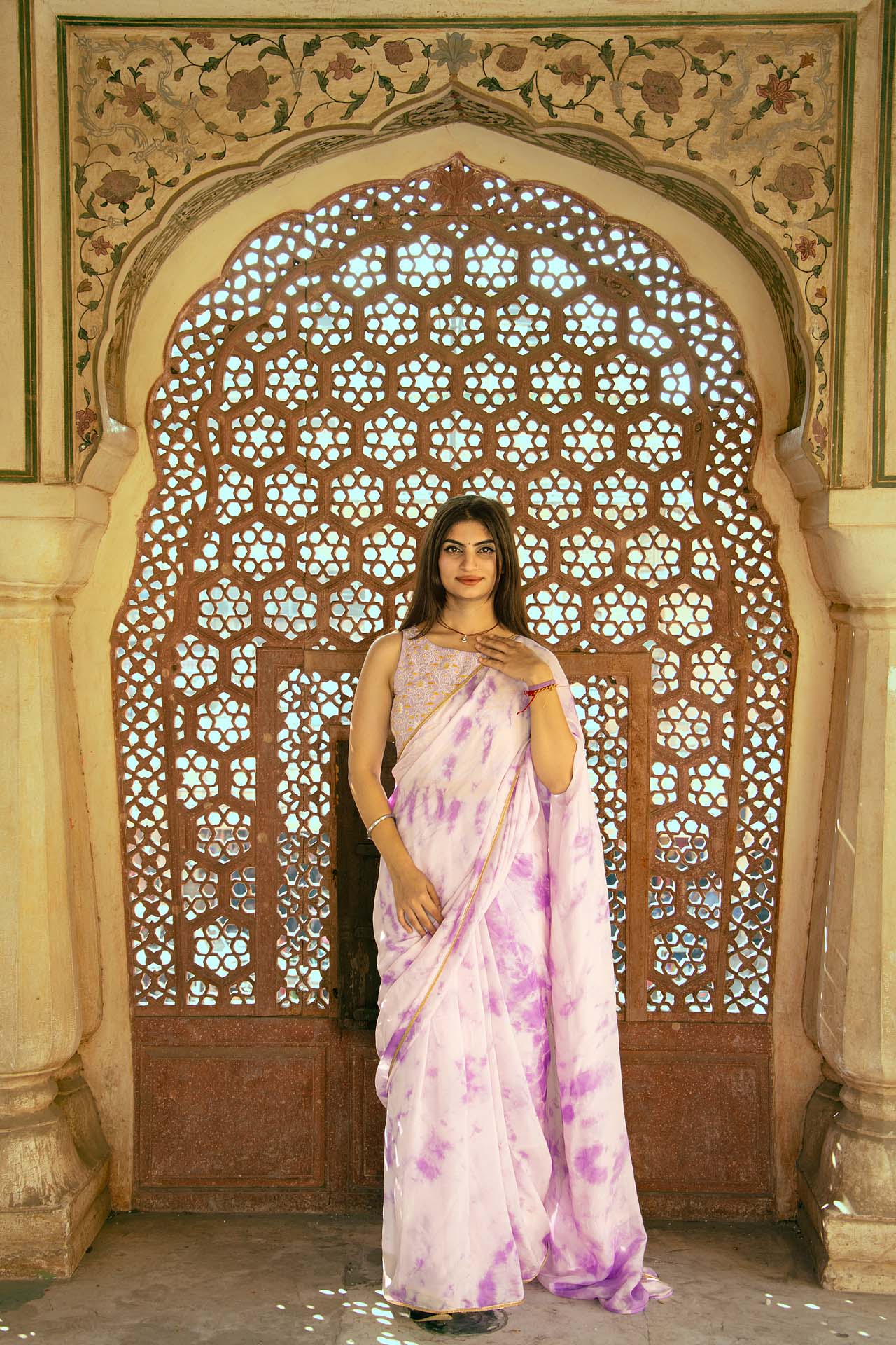 LEVANDER tie&dye saree