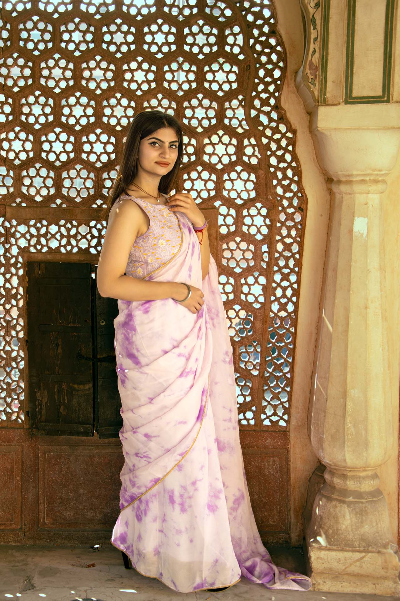 LEVANDER tie&dye saree