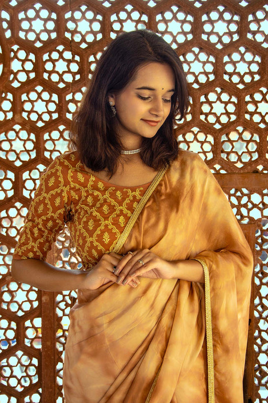 BROWN Tie&dye saree