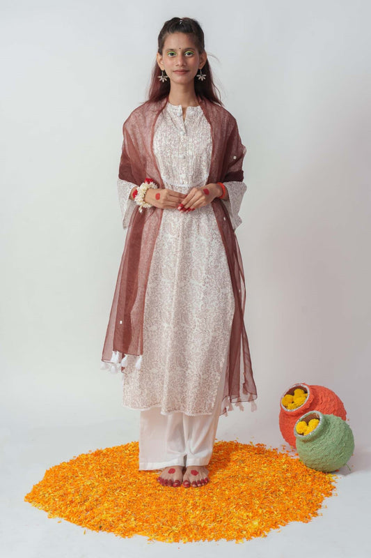 Browny jaal block kurta set