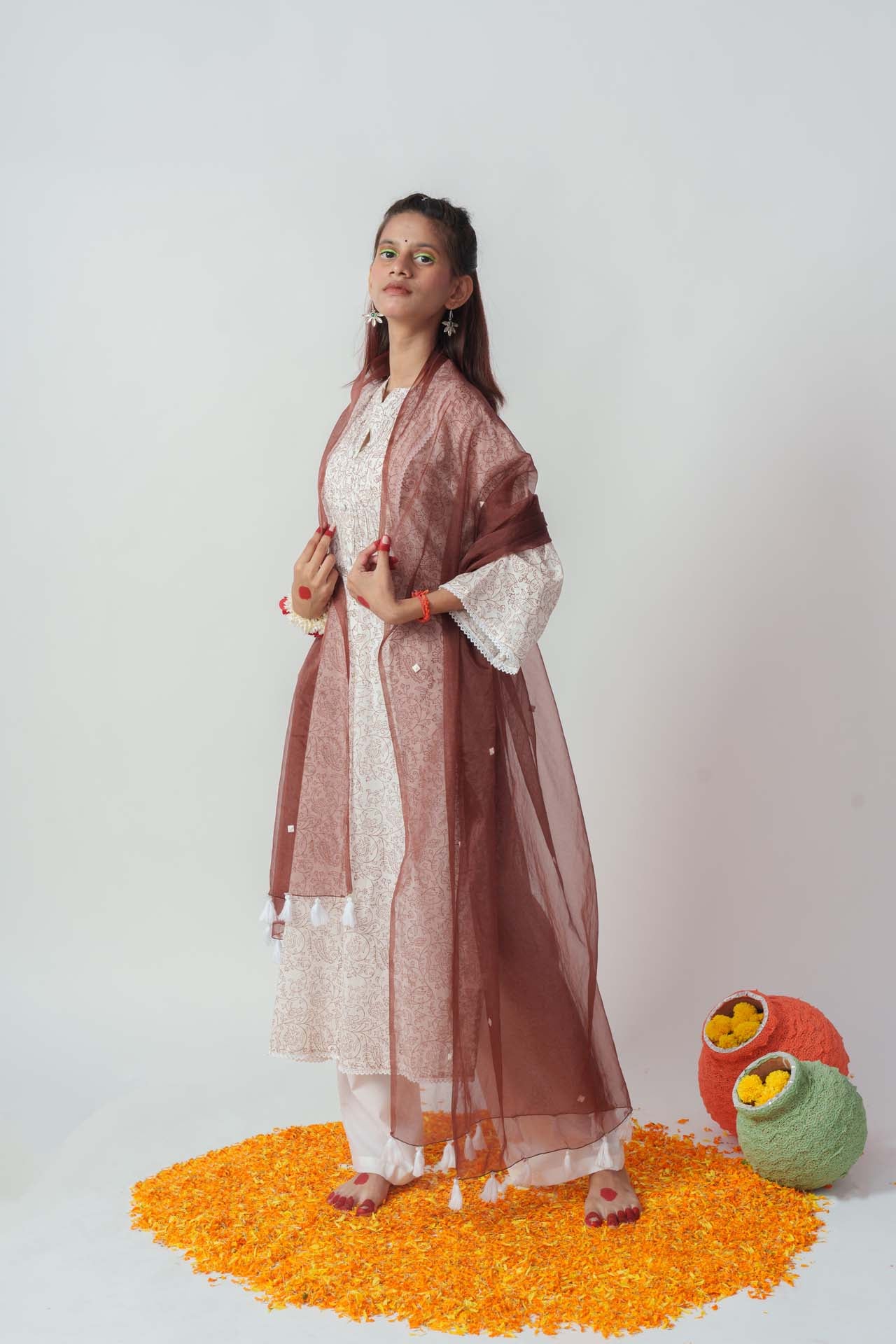 Browny jaal block kurta set