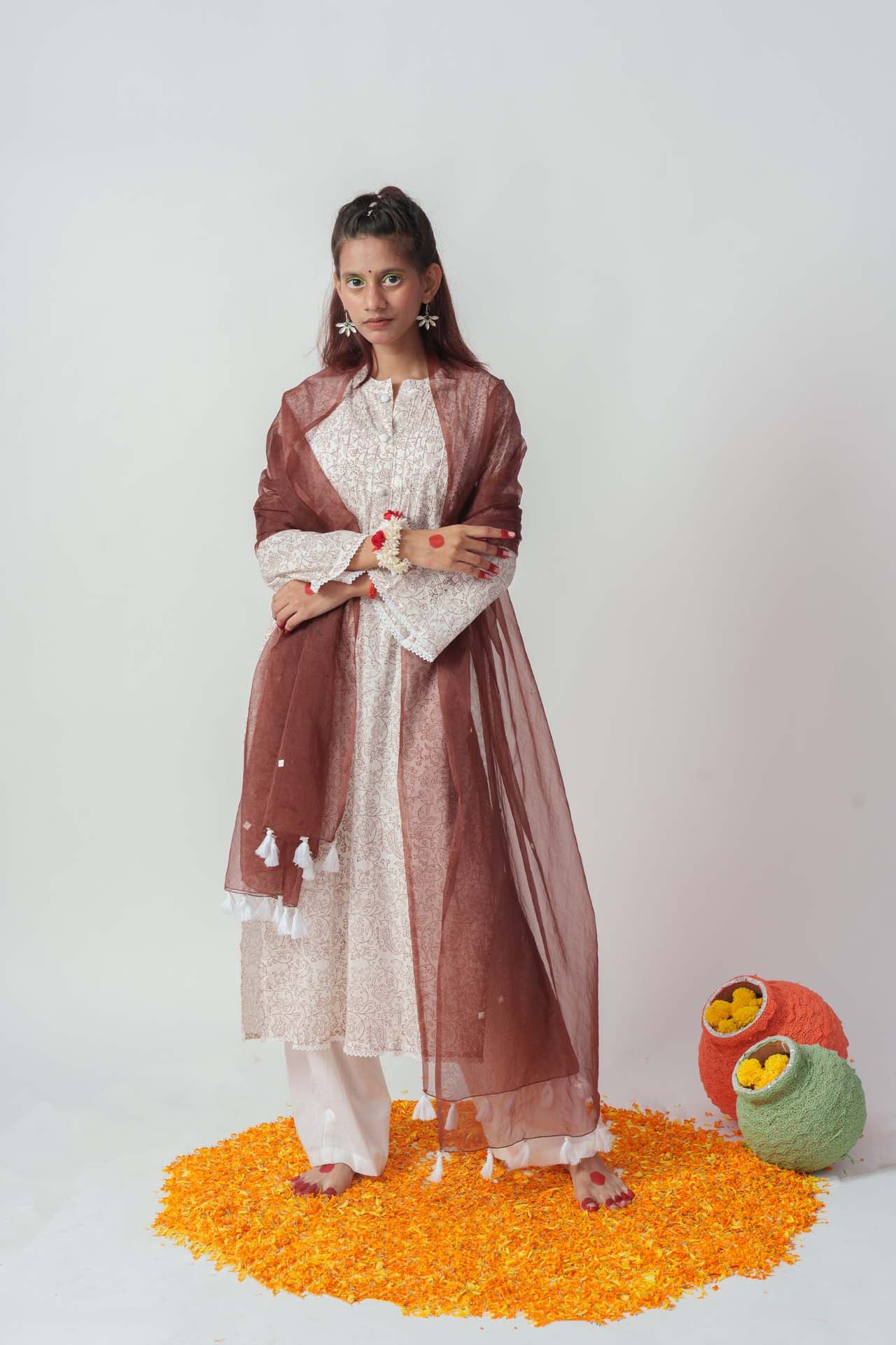 Browny jaal block kurta set