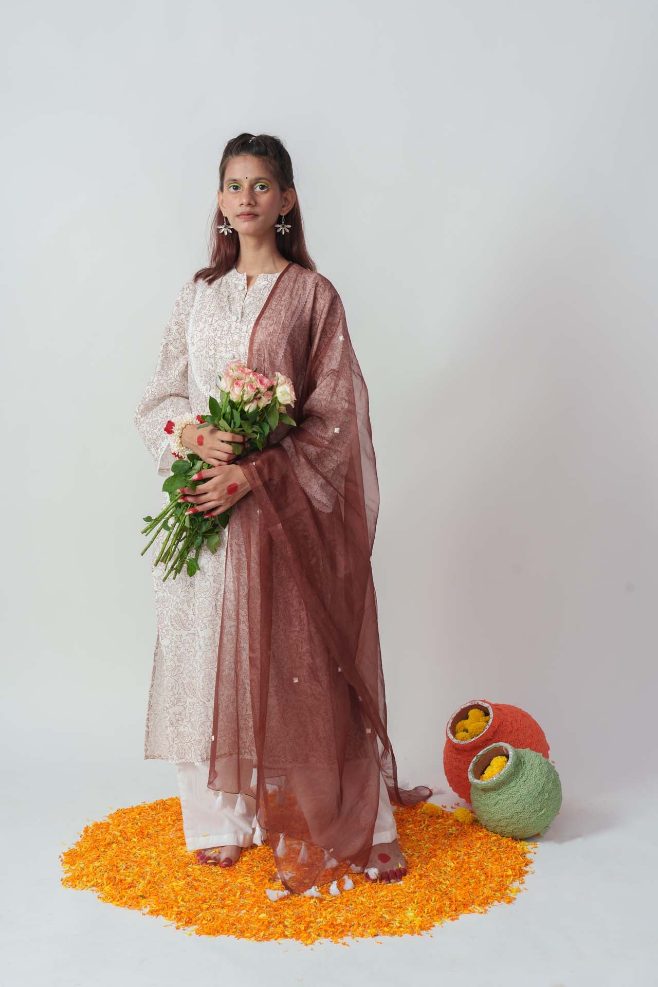 Browny jaal block kurta set