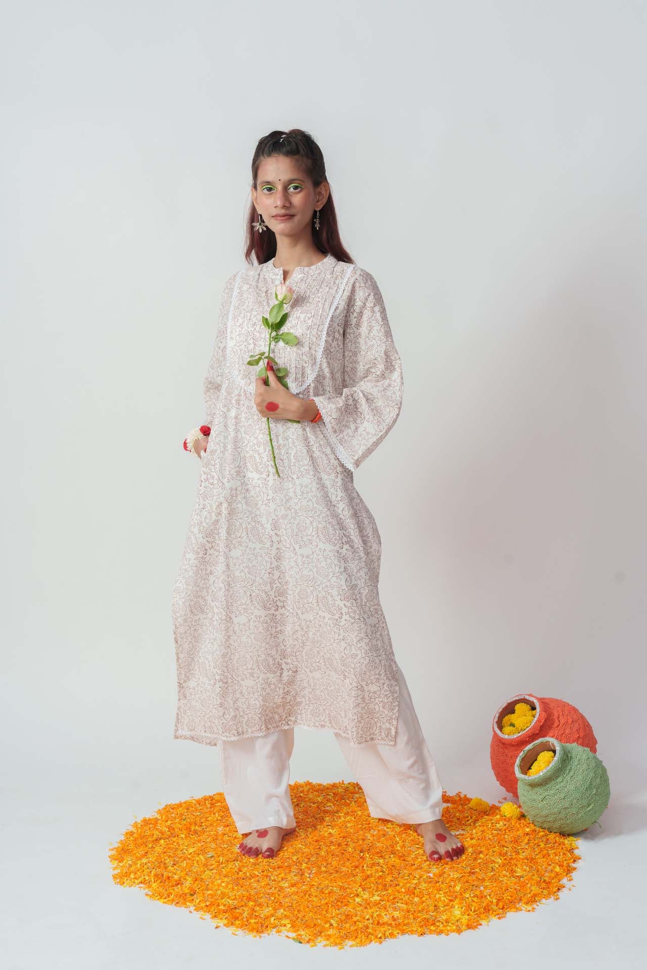Browny jaal block kurta set