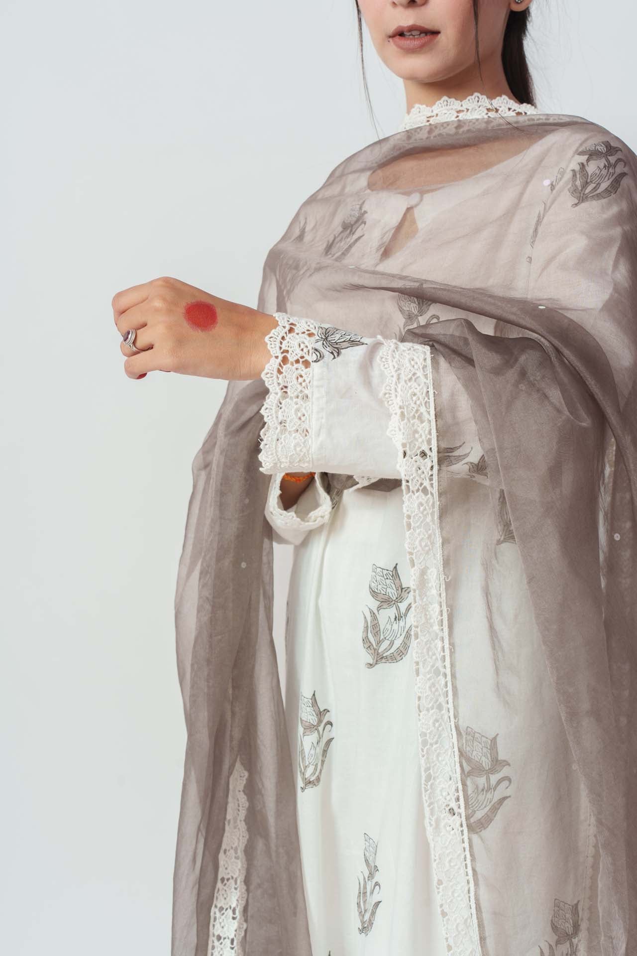 Gulmohar block kurta set