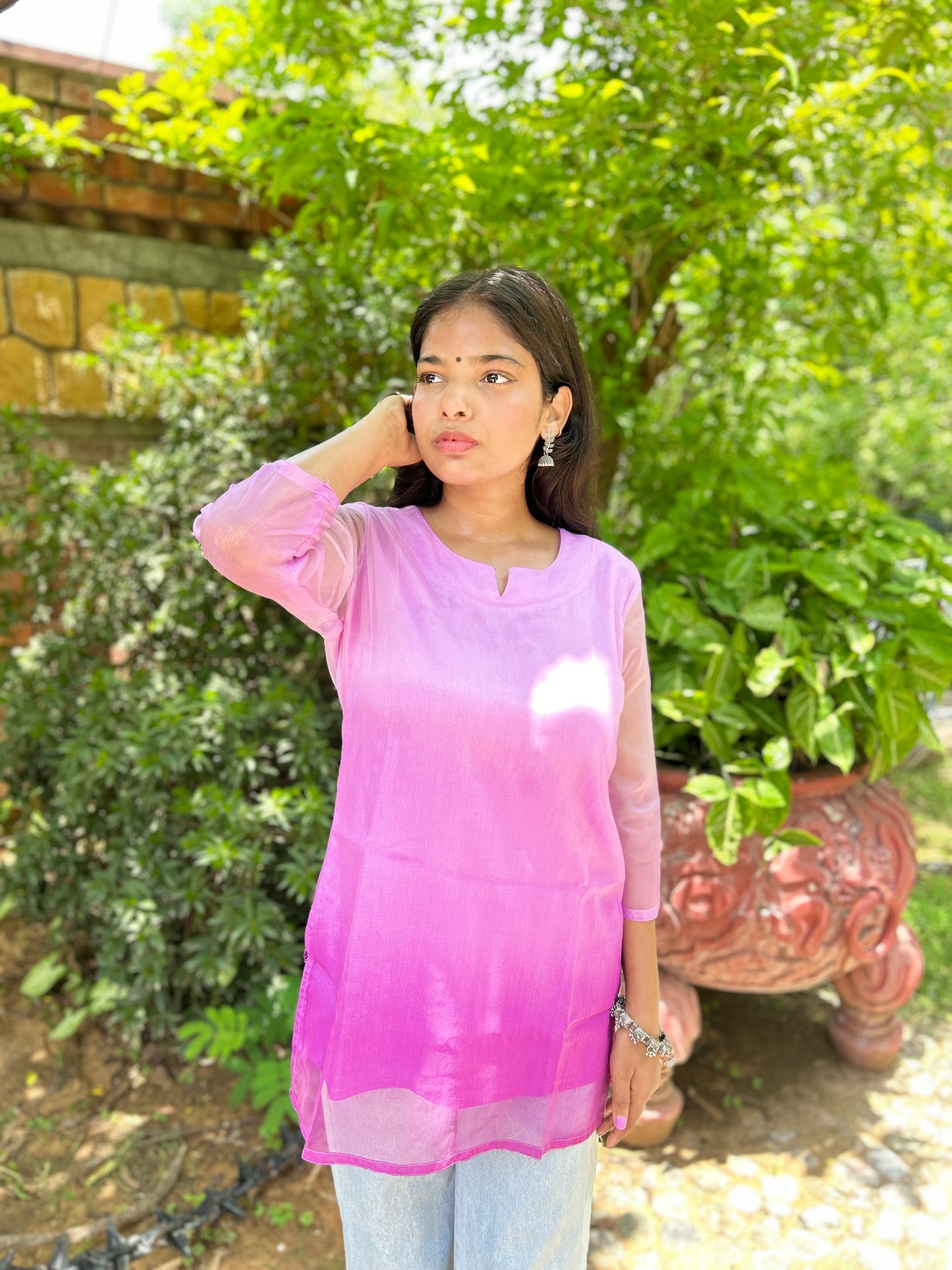PURPLE OMBRE SHORT KURTI