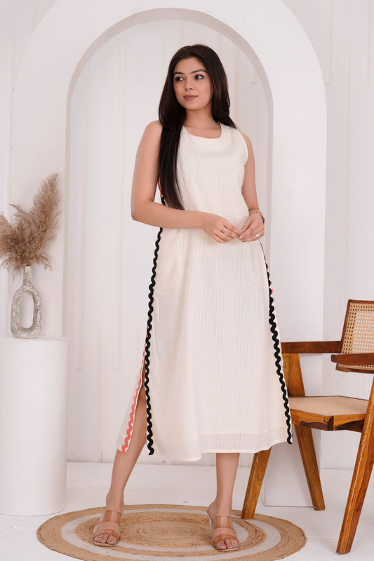 OFF-WHITE SHIFT LONG DRESS