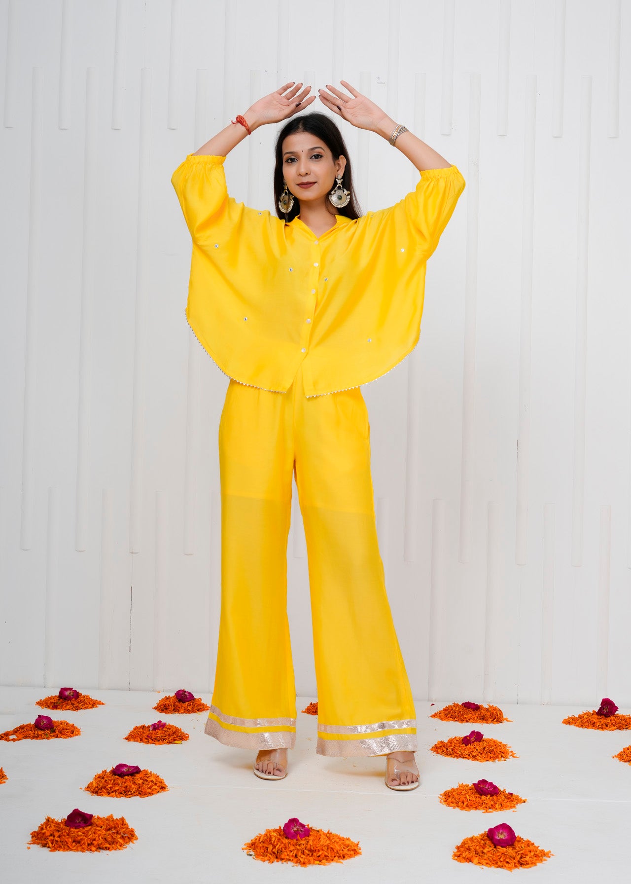 Glow Yellow Muslin Co-ord Set