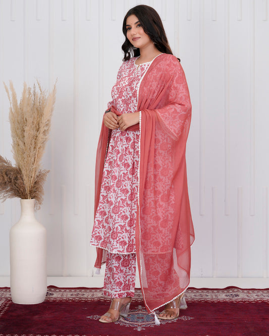 Brown Cotton kurta Set