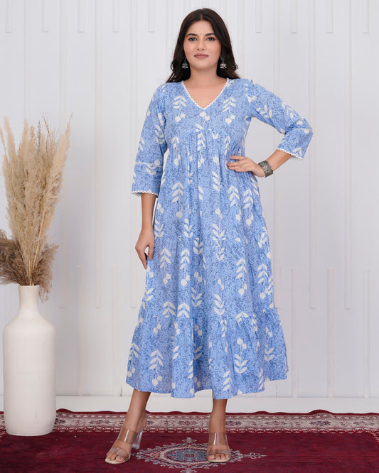 Sky blue long dress