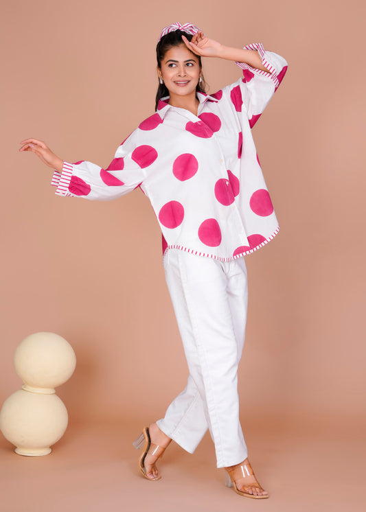 PINK POLKA ANTI-FIT SHIRT