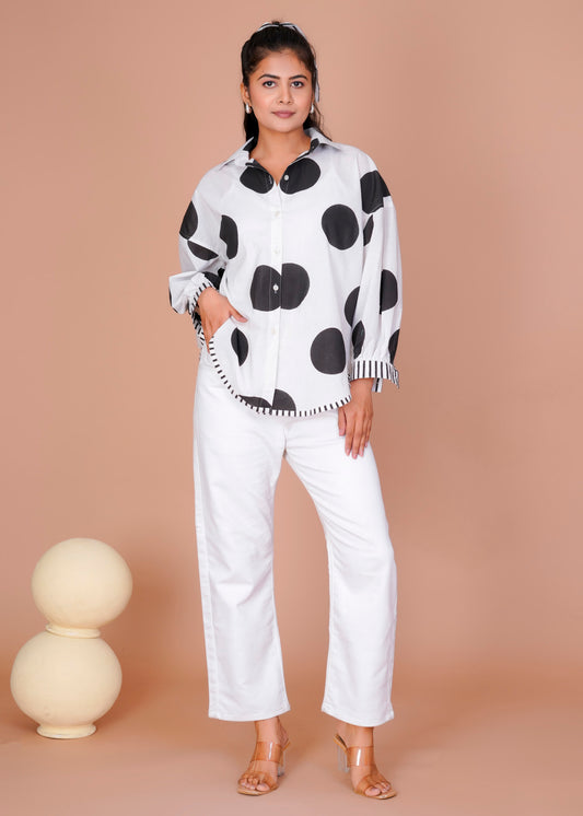 BLUE POLKA ANTI-FIT SHIRT
