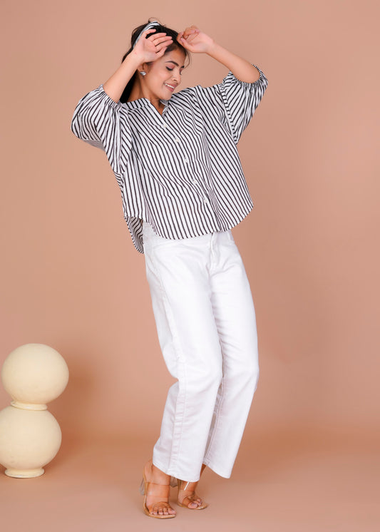 BLACK STRIPE ANTI-FIT SHIRT