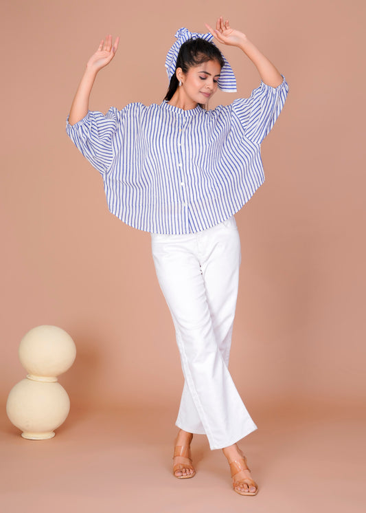 BLUE STRIPE ANTI-FIT SHIRT