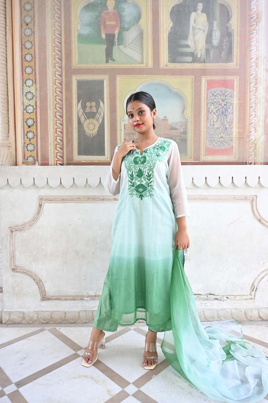 GREEN Ombre tie&dye
