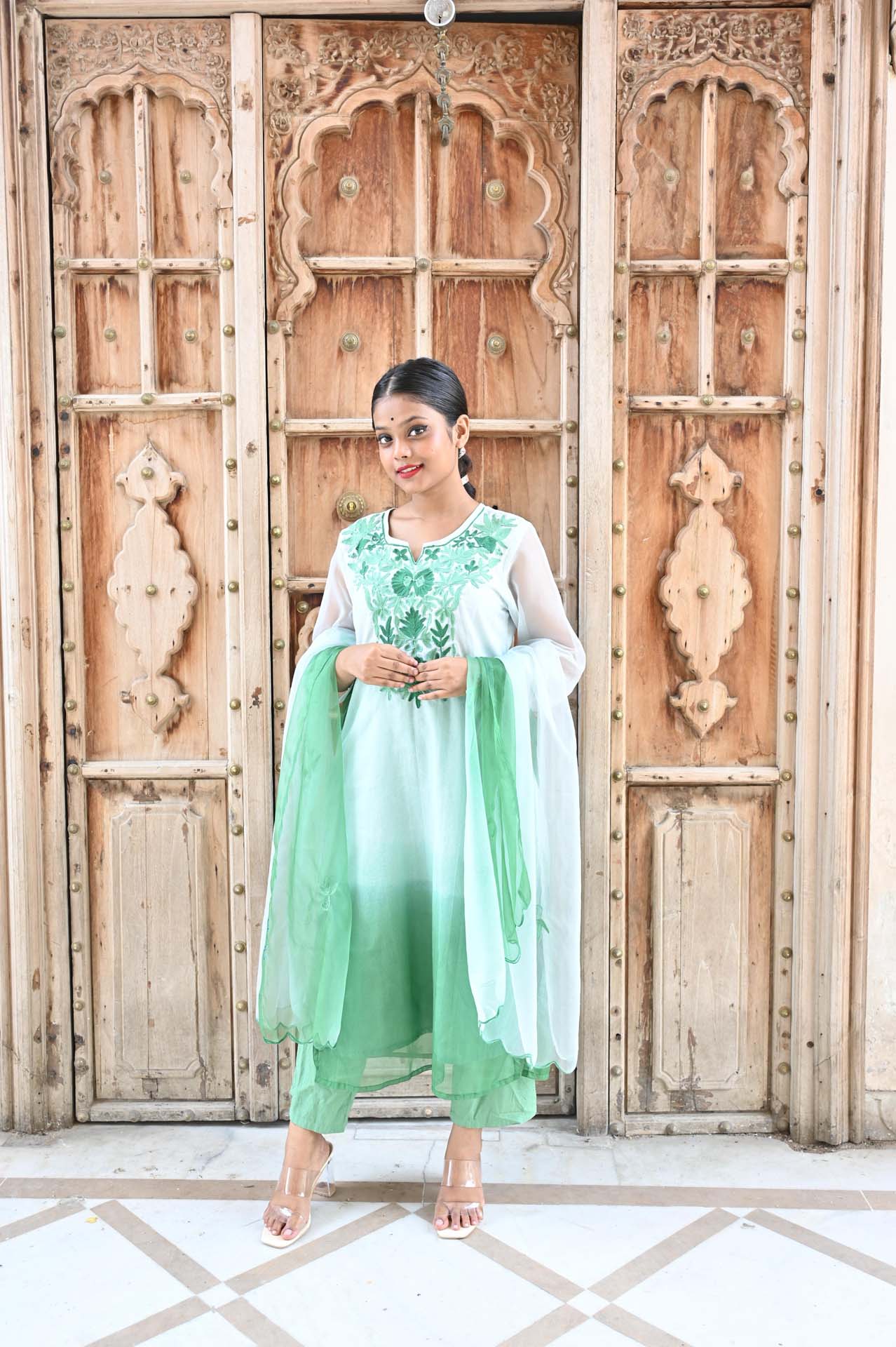 GREEN Ombre tie&dye