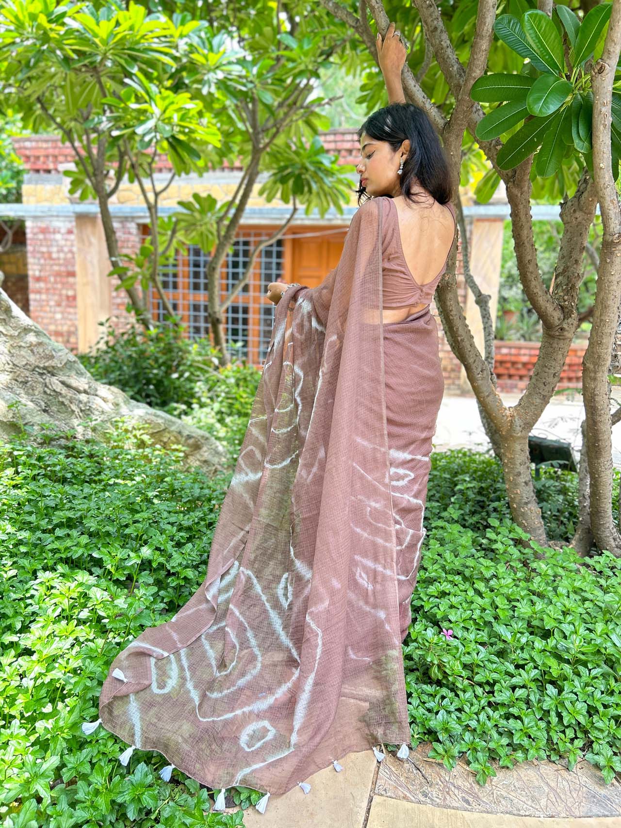 BROWN  KOTA DORIYA tie&dye saree